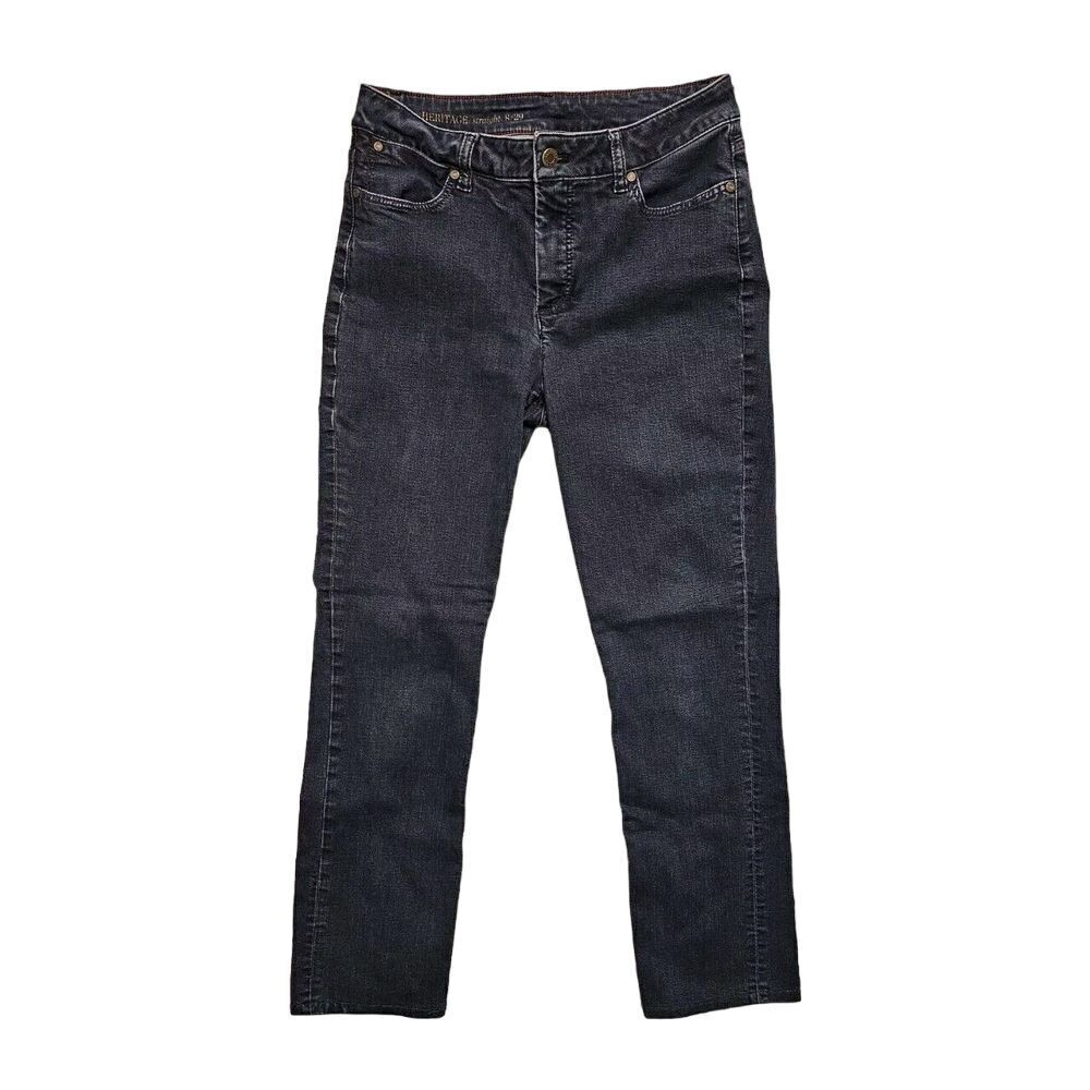 Talbots Heritage‎ Mid Rise Straight Jeans Stretch Classic Dark Wash Blue Denim 8